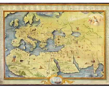 Mapa světa jako učební pomůcka Zlatokorunské školy